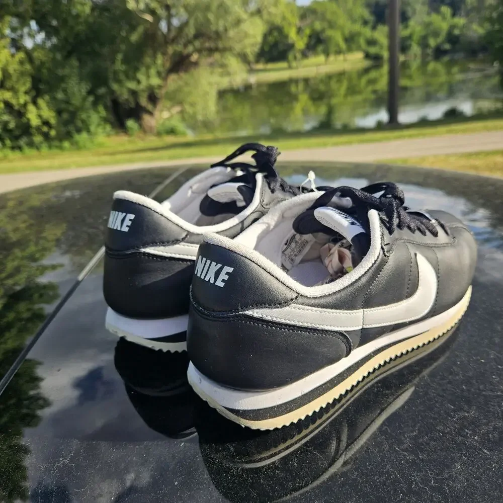 Size 12 - Nike Cortez Basic Leather Black White